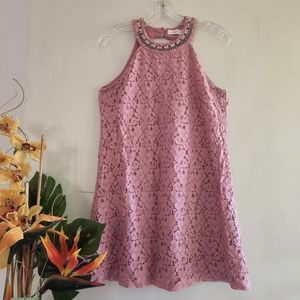 🌺 Candie's Rose Pink Lace Mini EUC Cute Summer Small Dress